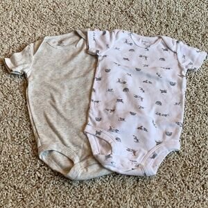 🐶 Carter's Baby Boy Dog One Piece Bodysuit Set of 2 Size 12 Months